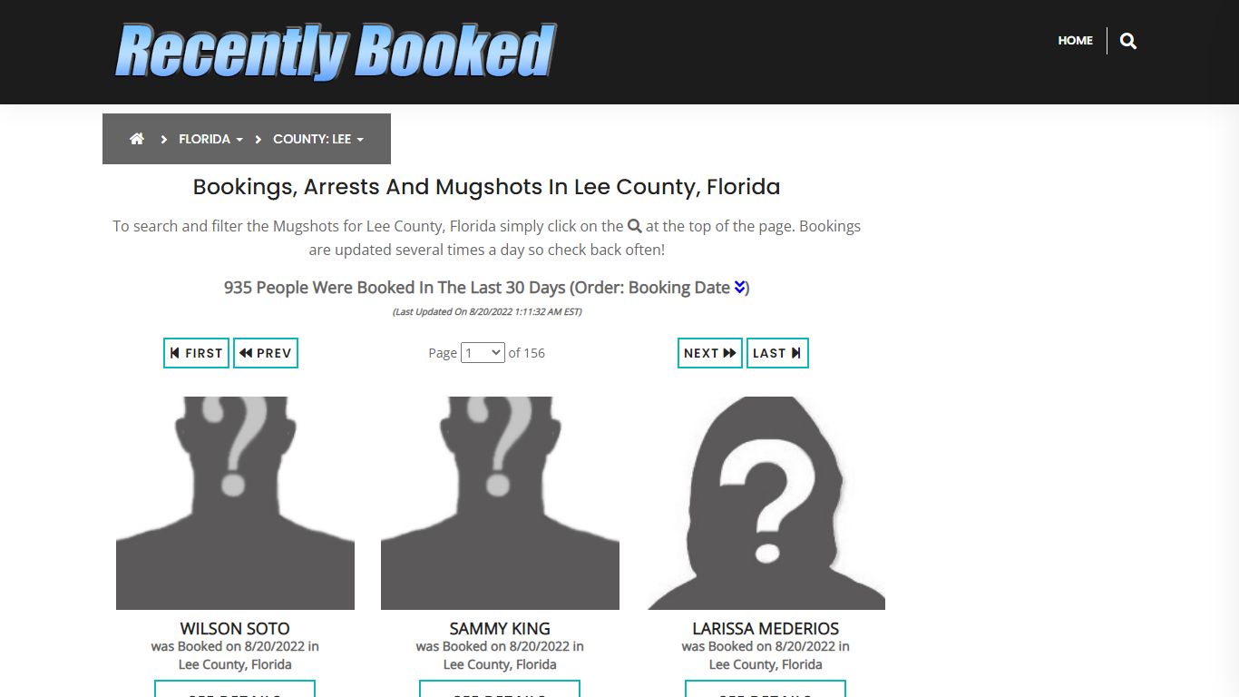 Recent bookings, Arrests, Mugshots in Lee County, Florida - Recently Booked