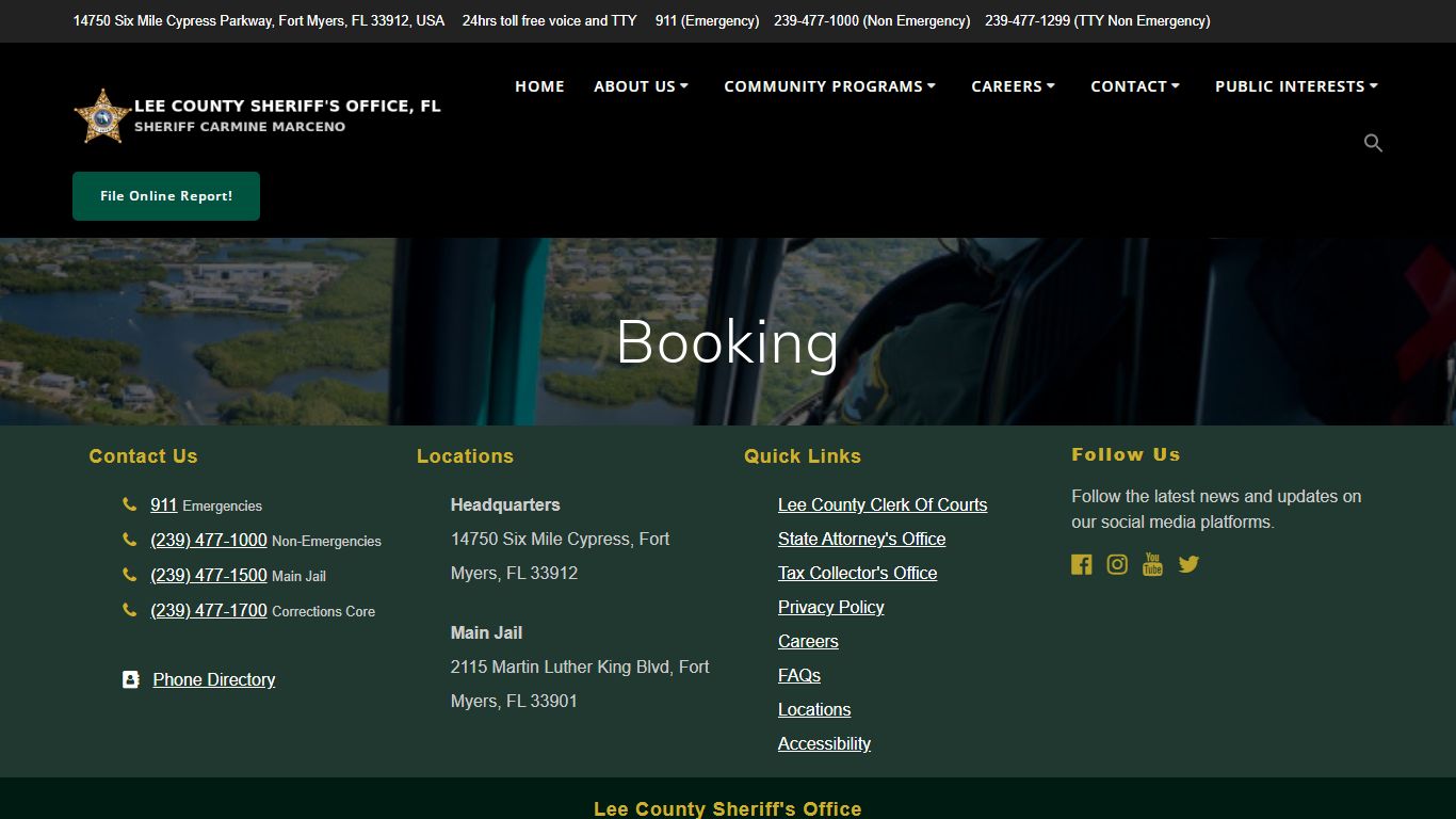 Booking – Lee County Sheriff's Office